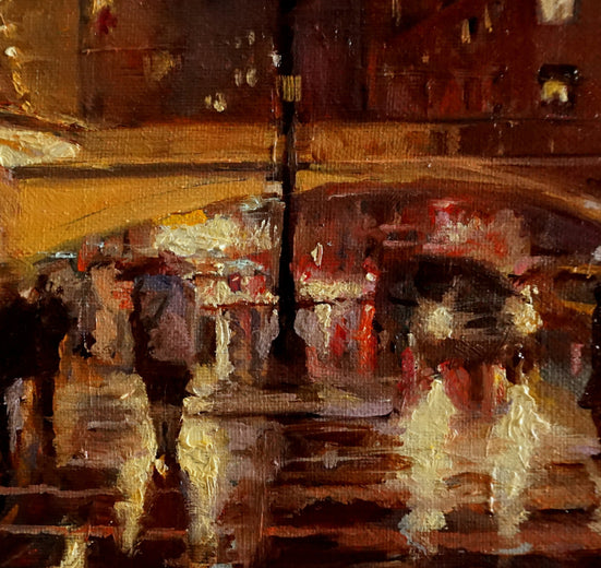 Rainy Night in Manhattan II by Jonelle Summerfield |   Closeup View of Artwork 