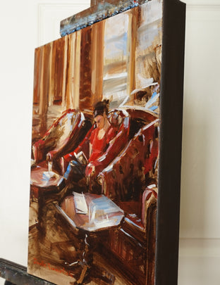 Original art for sale at UGallery.com | Reading by Jonelle Summerfield | $500 | oil painting | 14' h x 11' w | photo 2