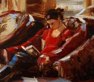 Original art for sale at UGallery.com | Reading by Jonelle Summerfield | $500 | oil painting | 14' h x 11' w | photo 3