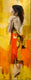 Original art for sale at UGallery.com | Red Dress by Gary Leonard | $2,300 | oil painting | 40' h x 16' w | thumbnail 1