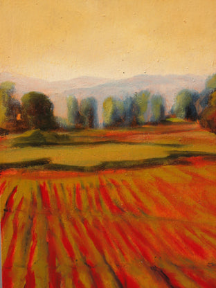 Original art for sale at UGallery.com | Red FIeld XI by Mandy Main | $400 | oil painting | 24' h x 7' w | photo 2