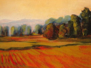 Original art for sale at UGallery.com | Red FIeld XI by Mandy Main | $400 | oil painting | 24' h x 7' w | photo 4