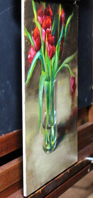 Red Tulip Bouquet by Pamela Blaies |  Side View of Artwork 