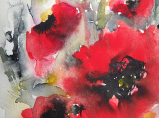 Original art for sale at UGallery.com | Poppies en Masse V by Karin Johannesson | $350 | watercolor painting | 15' h x 11' w | photo 4