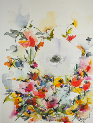 Original art for sale at UGallery.com | Gardenia XI by Karin Johannesson | $400 | watercolor painting | 15' h x 11' w | photo 3