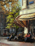 Original art for sale at UGallery.com | Sidewalk Cafe in Paris by Jonelle Summerfield | $700 | oil painting | 16' h x 12' w | thumbnail 1