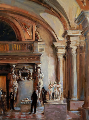 Original art for sale at UGallery.com | Statues at the Louvre II by Jonelle Summerfield | $650 | oil painting | 16' h x 12' w | photo 1