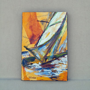 Original art for sale at UGallery.com | Sail Away III by Sharon Sieben | $375 | oil painting | 18' h x 12' w | photo 3