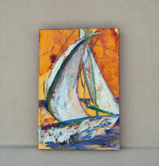 Original art for sale at UGallery.com | Sail Away IV by Sharon Sieben | $375 | oil painting | 18' h x 12' w | photo 2
