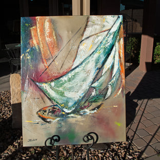 Original art for sale at UGallery.com | Sail Away VII by Sharon Sieben | $950 | acrylic painting | 30' h x 24' w | photo 3