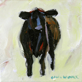 Original art for sale at UGallery.com | Small Cow by Chris Wagner | $200 | acrylic painting | 6' h x 6' w | photo 1