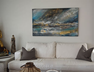 Original art for sale at UGallery.com | Indigo Night by DL Watson | $4,575 | acrylic painting | 36' h x 60' w | photo 3