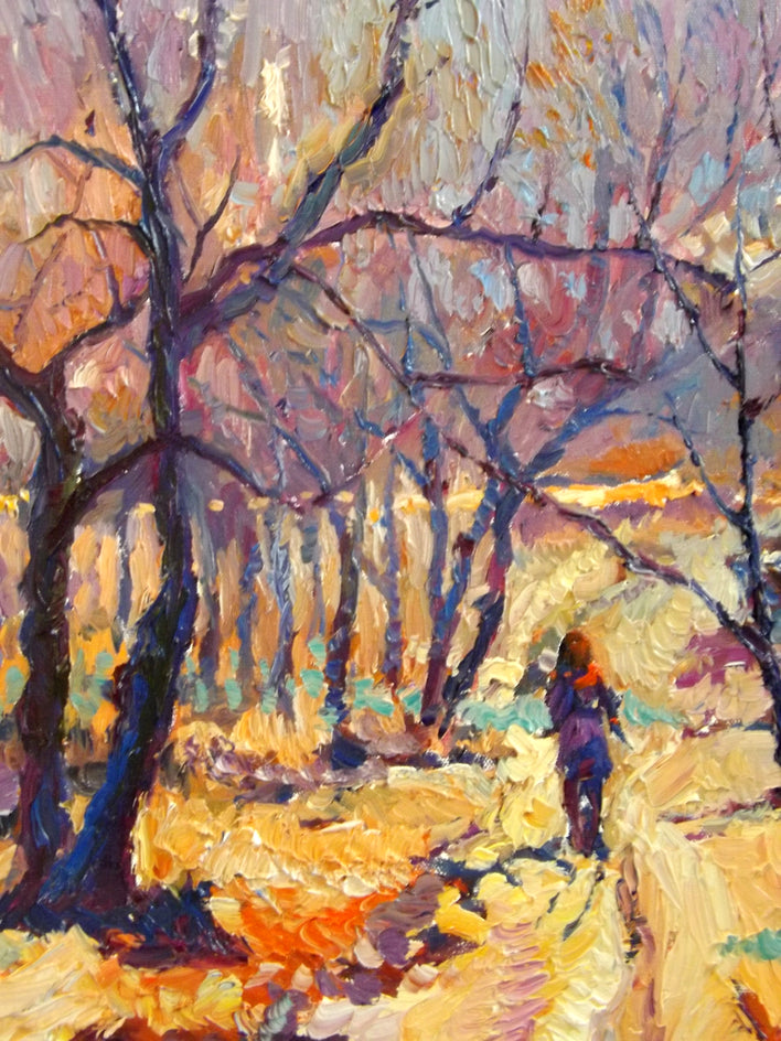 Late Fall in the Park by Suren Nersisyan |  Side View of Artwork 