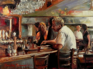 Original art for sale at UGallery.com | The Diner by Jonelle Summerfield | $400 | oil painting | 9' h x 12' w | photo 1