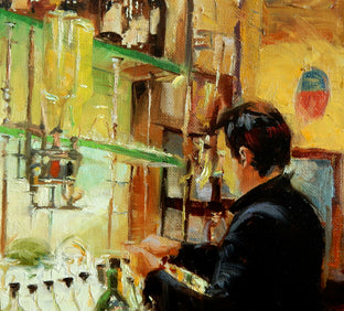 Original art for sale at UGallery.com | The Mixologist by Jonelle Summerfield | $450 | oil painting | 12' h x 9' w | photo 4
