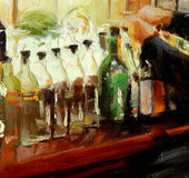 Original art for sale at UGallery.com | The Mixologist by Jonelle Summerfield | $450 | oil painting | 12' h x 9' w | thumbnail 3