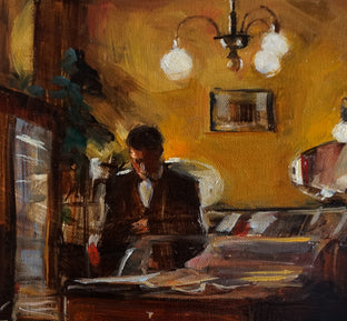 Original art for sale at UGallery.com | The Waiter by Jonelle Summerfield | $500 | oil painting | 11' h x 14' w | photo 3