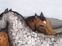 Original art for sale at UGallery.com | The Golden Rule by Jennifer Ross | $1,550 | mixed media artwork | 25.5' h x 49.5' w | thumbnail 4