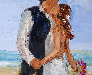 Original art for sale at UGallery.com | The Kiss by Judy Mackey | $675 | oil painting | 20' h x 16' w | photo 1
