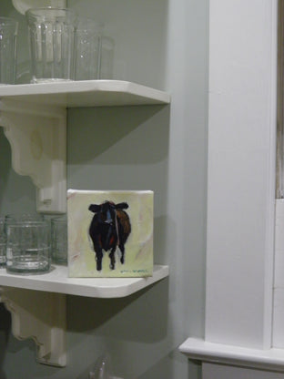 Original art for sale at UGallery.com | Small Cow by Chris Wagner | $200 | acrylic painting | 6' h x 6' w | photo 3