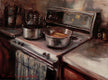 Original art for sale at UGallery.com | Vintage Kitchen by Jonelle Summerfield | $400 | oil painting | 9' h x 12' w | thumbnail 1