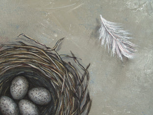 When Feathers Appear, Angels Are Near by Jennifer Ross |   Closeup View of Artwork 