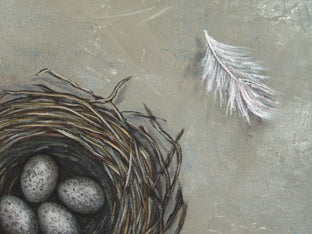Original art for sale at UGallery.com | When Feathers Appear, Angels Are Near by Jennifer Ross | $450 | oil painting | 12' h x 12' w | photo 4