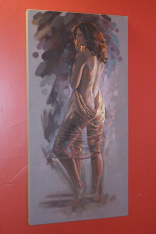 Original art for sale at UGallery.com | Wrapped in Gold by Patrick Soper | $2,275 | oil painting | 36' h x 18' w | photo 3