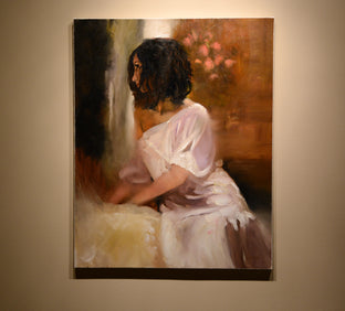 Original art for sale at UGallery.com | Waiting by Gary Leonard | $2,200 | oil painting | 30' h x 24' w | photo 3