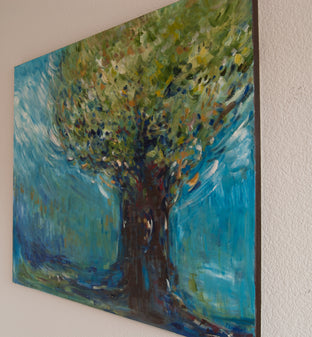 Original art for sale at UGallery.com | The Big Tree by Kajal Zaveri | $2,675 | oil painting | 30' h x 40' w | photo 2