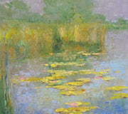 Original art for sale at UGallery.com | Waterlilies by Vahe Yeremyan | $1,075 | oil painting | 36' h x 24' w | thumbnail 4