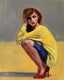 Original art for sale at UGallery.com | Woman in Yellow by Malia Pettit | $1,675 | oil painting | 30' h x 24' w | thumbnail 1