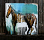 Original art for sale at UGallery.com | A Horse With Drips 3 by Scott Dykema | $1,875 | mixed media artwork | 36' h x 36' w | thumbnail 3