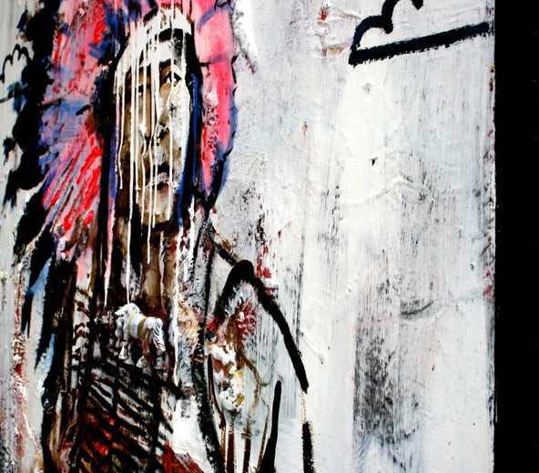 A Pink Headdress by Scott Dykema |   Closeup View of Artwork 