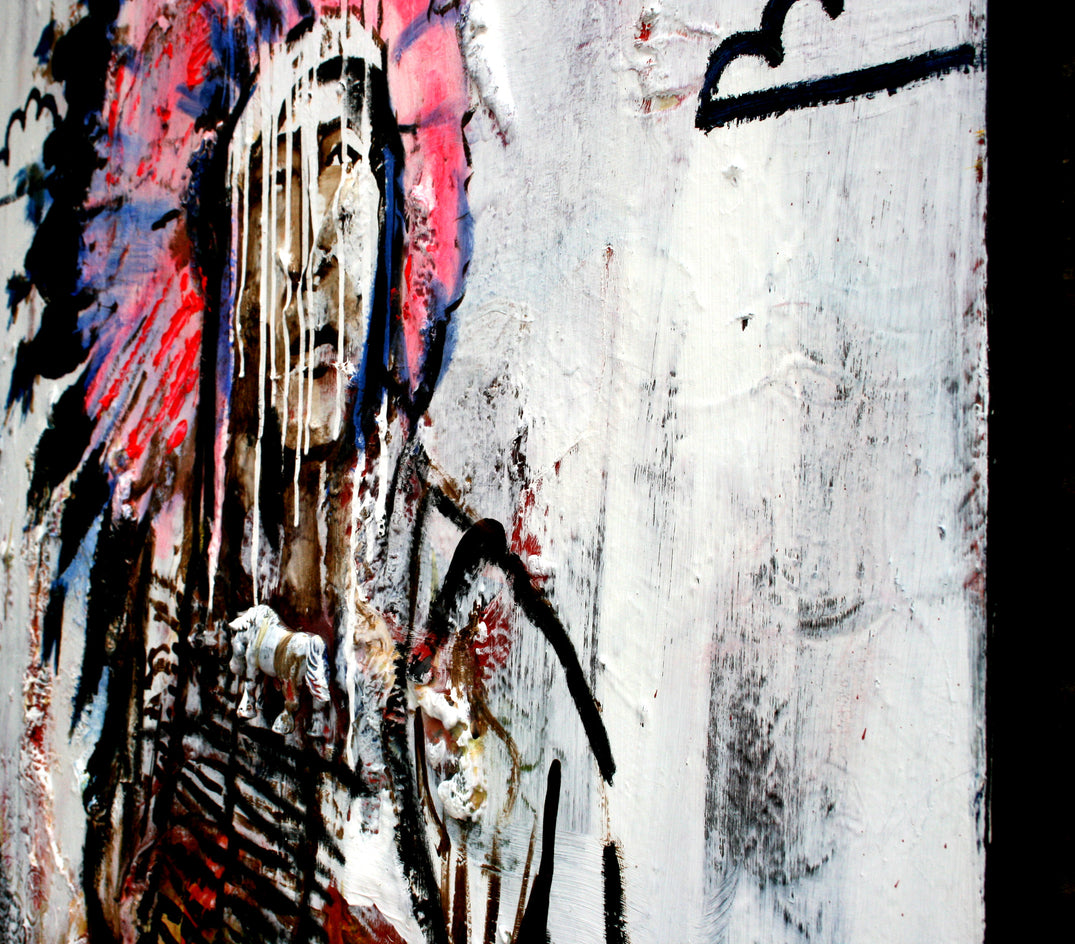 A Pink Headdress by Scott Dykema |  Closeup View of Artwork 