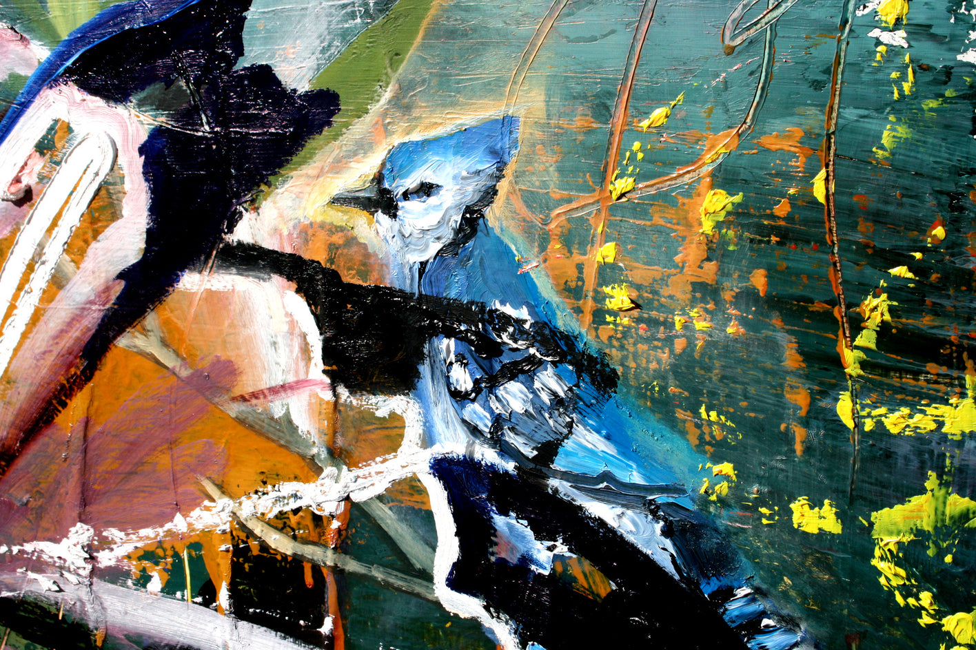 A Tiger Striped Feather by Scott Dykema |  Side View of Artwork 