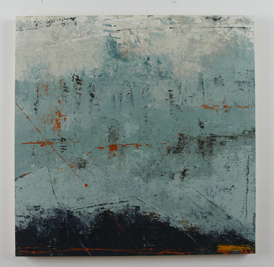 Happy Being Blue by Patricia Oblack |   Closeup View of Artwork 