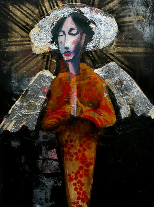 Angel in Red and Gold Decorated with Silver by Scott Dykema |  Artwork Main Image 