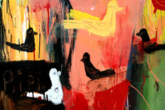 Original art for sale at UGallery.com | A Bird Girl by Scott Dykema | $3,250 | mixed media artwork | 48' h x 30' w | thumbnail 2