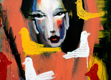 Original art for sale at UGallery.com | A Bird Girl by Scott Dykema | $3,250 | mixed media artwork | 48' h x 30' w | thumbnail 3