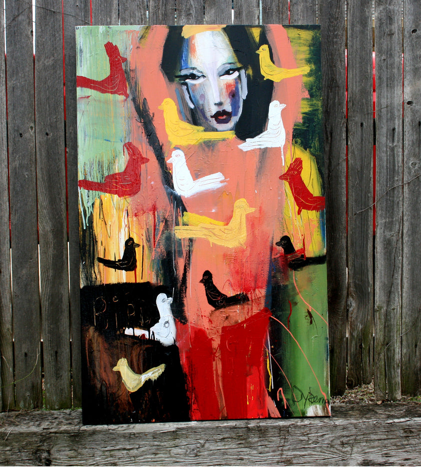 A Bird Girl by Scott Dykema |  Closeup View of Artwork 