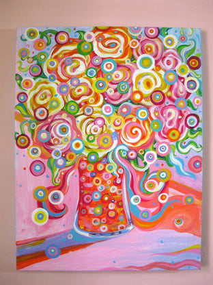 Original art for sale at UGallery.com | Abstract Bouquet by Natasha Tayles | $675 | acrylic painting | 24' h x 18' w | photo 3