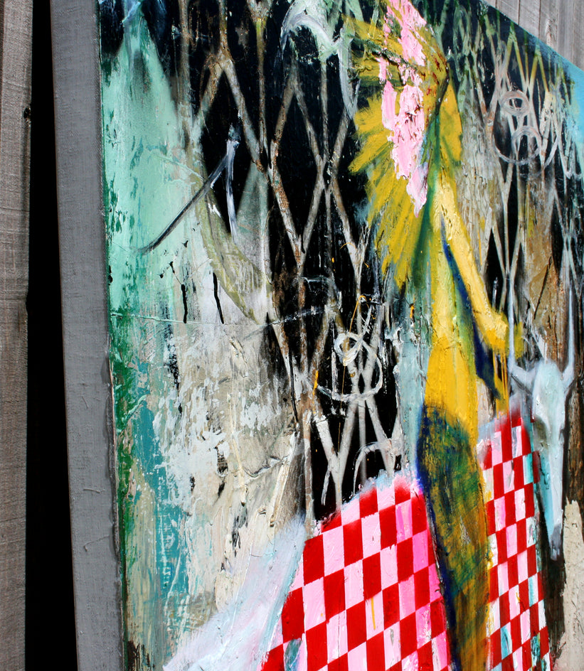 Pattern On Pattern Bull With Chief by Scott Dykema |  Side View of Artwork 