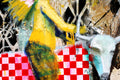 Original art for sale at UGallery.com | Pattern On Pattern Bull With Chief by Scott Dykema | $5,375 | mixed media artwork | 48' h x 48' w | thumbnail 3