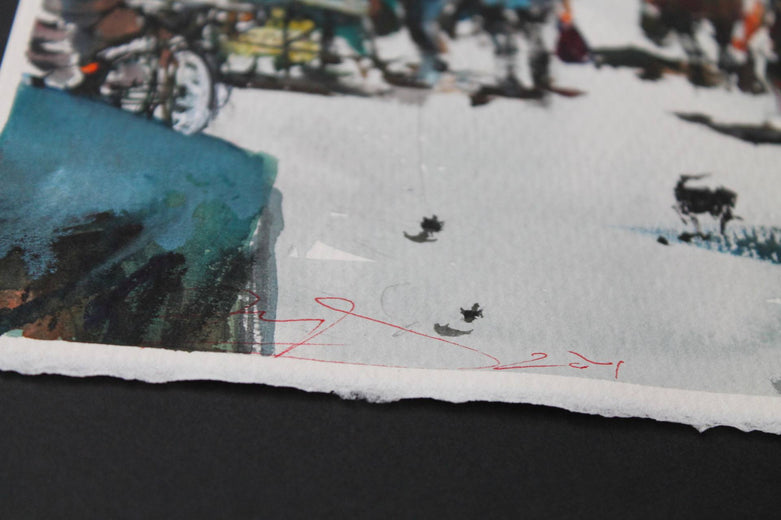 Paris Local Market by Maximilian Damico |  Side View of Artwork 