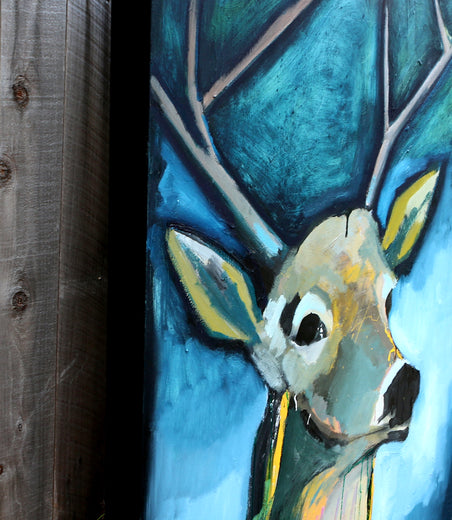 A Deer on Blue by Scott Dykema |  Context View of Artwork 