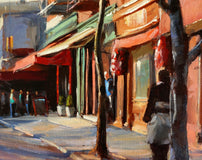 Original art for sale at UGallery.com | Afternoon in Greenwich Village II by Jonelle Summerfield | $700 | oil painting | 12' h x 18' w | thumbnail 3