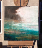 Original art for sale at UGallery.com | Tell Me Again How You Love to Fly by Agata Kijanka | $2,500 | mixed media artwork | 36' h x 36' w | thumbnail 3