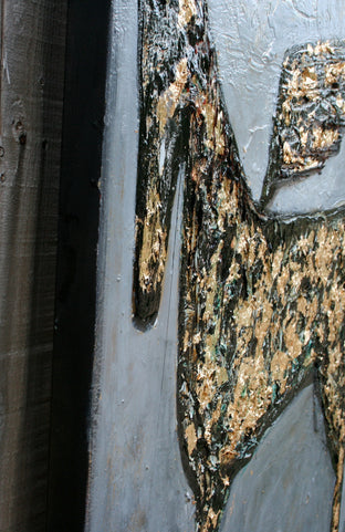 Original art for sale at UGallery.com | A Humble Horse With Wings Dos by Scott Dykema | $2,850 | mixed media artwork | 36' h x 36' w | photo 3