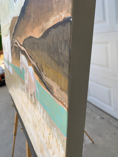 Journey Somewhere by Alana Clumeck |  Side View of Artwork 